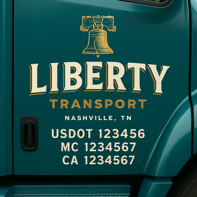 Custom Designed USDOT (DOT) Truck Door Lettering Decal Signs | Graphic Designed USDOT Lettering For Semi-Trucks, Work Trucks & Box Trucks | Add Your Trucking Name, USDOT, MC, CA, KYU, GVW & VIN (2-Pack)