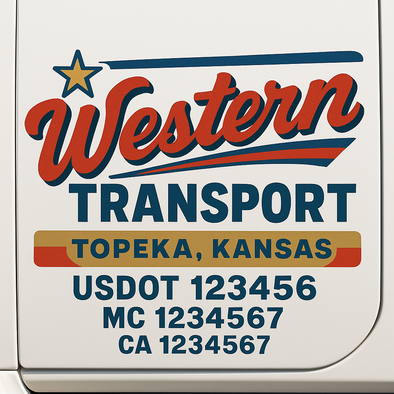 Custom Designed USDOT (DOT) Truck Door Lettering Decal Signs | Graphic Designed USDOT Lettering For Semi-Trucks, Work Trucks & Box Trucks | Add Your Trucking Name, USDOT, MC, CA, KYU, GVW & VIN (2-Pack)