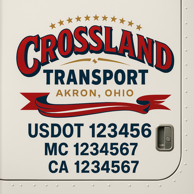 Custom Designed USDOT (DOT) Truck Door Lettering Decal Signs | Graphic Designed USDOT Lettering For Semi-Trucks, Work Trucks & Box Trucks | Add Your Trucking Name, USDOT, MC, CA, KYU, GVW & VIN (2-Pack)