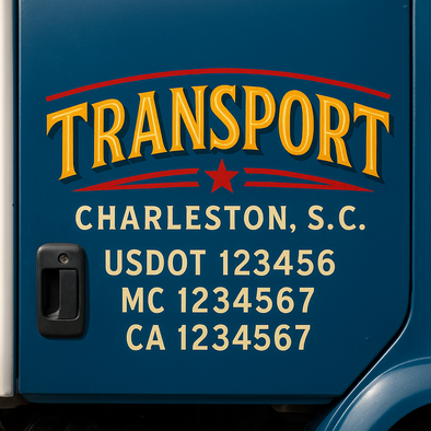 Custom Designed USDOT (DOT) Truck Door Lettering Decal Signs | Graphic Designed USDOT Lettering For Semi-Trucks, Work Trucks & Box Trucks | Add Your Trucking Name, USDOT, MC, CA, KYU, GVW & VIN (2-Pack)