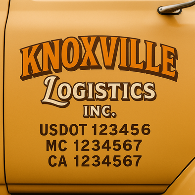 Custom Designed USDOT (DOT) Truck Door Lettering Decal Signs | Graphic Designed USDOT Lettering For Semi-Trucks, Work Trucks & Box Trucks | Add Your Trucking Name, USDOT, MC, CA, KYU, GVW & VIN (2-Pack)