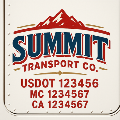 Custom Designed USDOT (DOT) Truck Door Lettering Decal Signs | Graphic Designed USDOT Lettering For Semi-Trucks, Work Trucks & Box Trucks | Add Your Trucking Name, USDOT, MC, CA, KYU, GVW & VIN (2-Pack)