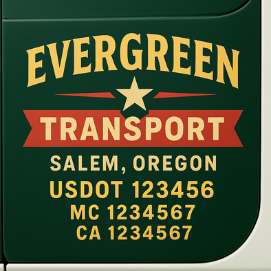 Custom Designed USDOT (DOT) Truck Door Lettering Decal Signs | Graphic Designed USDOT Lettering For Semi-Trucks, Work Trucks & Box Trucks | Add Your Trucking Name, USDOT, MC, CA, KYU, GVW & VIN (2-Pack)