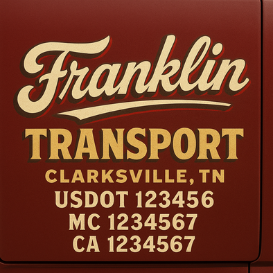 Custom Designed USDOT (DOT) Truck Door Lettering Decal Signs | Graphic Designed USDOT Lettering For Semi-Trucks, Work Trucks & Box Trucks | Add Your Trucking Name, USDOT, MC, CA, KYU, GVW & VIN (2-Pack)