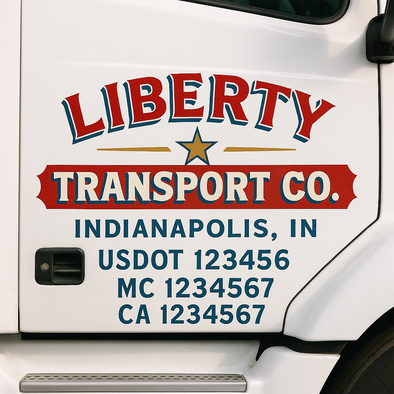 Custom Designed USDOT (DOT) Truck Door Lettering Decal Signs | Graphic Designed USDOT Lettering For Semi-Trucks, Work Trucks & Box Trucks | Add Your Trucking Name, USDOT, MC, CA, KYU, GVW & VIN (2-Pack)