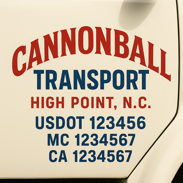 Custom Designed USDOT (DOT) Truck Door Lettering Decal Signs | Graphic Designed USDOT Lettering For Semi-Trucks, Work Trucks & Box Trucks | Add Your Trucking Name, USDOT, MC, CA, KYU, GVW & VIN (2-Pack)