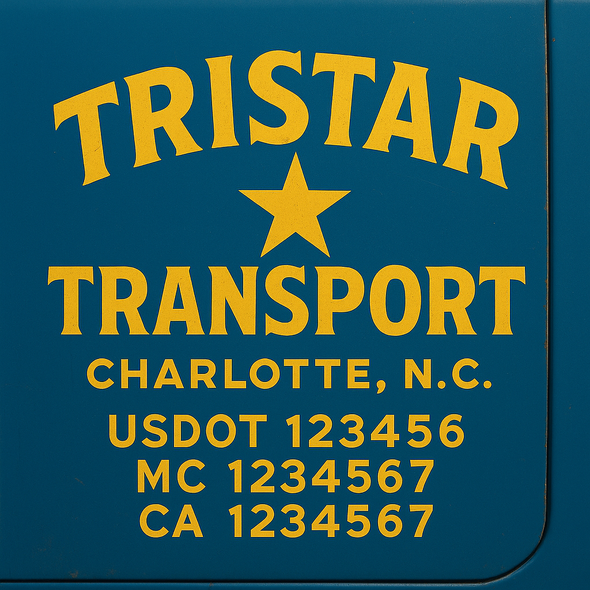 Custom Designed USDOT (DOT) Truck Door Lettering Decal Signs | Graphic Designed USDOT Lettering For Semi-Trucks, Work Trucks & Box Trucks | Add Your Trucking Name, USDOT, MC, CA, KYU, GVW & VIN (2-Pack)
