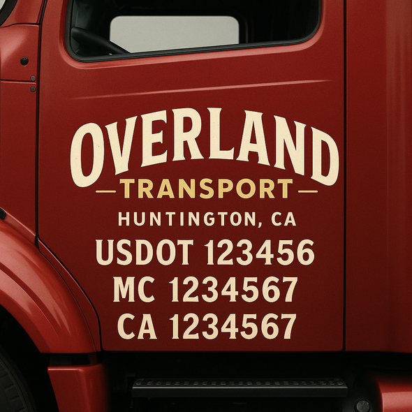 Custom Designed USDOT (DOT) Truck Door Lettering Decal Signs | Graphic Designed USDOT Lettering For Semi-Trucks, Work Trucks & Box Trucks | Add Your Trucking Name, USDOT, MC, CA, KYU, GVW & VIN (2-Pack)