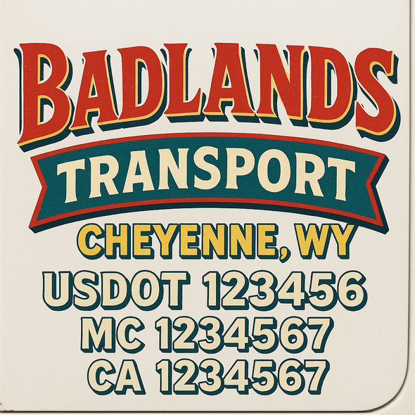 Custom Designed USDOT (DOT) Truck Door Lettering Decal Signs | Graphic Designed USDOT Lettering For Semi-Trucks, Work Trucks & Box Trucks | Add Your Trucking Name, USDOT, MC, CA, KYU, GVW & VIN (2-Pack)