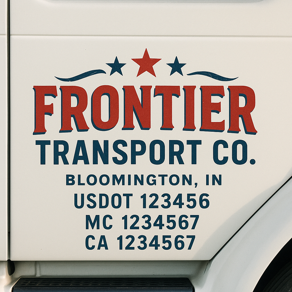 Custom Designed USDOT (DOT) Truck Door Lettering Decal Signs | Graphic Designed USDOT Lettering For Semi-Trucks, Work Trucks & Box Trucks | Add Your Trucking Name, USDOT, MC, CA, KYU, GVW & VIN (2-Pack)
