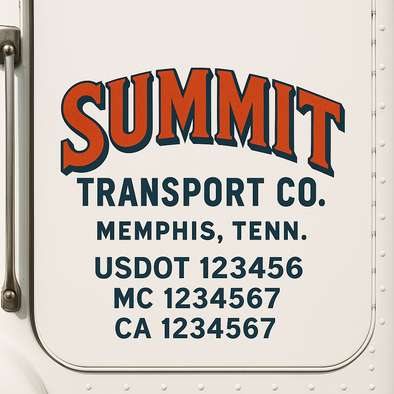 Custom Designed USDOT (DOT) Truck Door Lettering Decal Signs | Graphic Designed USDOT Lettering For Semi-Trucks, Work Trucks & Box Trucks | Add Your Trucking Name, USDOT, MC, CA, KYU, GVW & VIN (2-Pack)