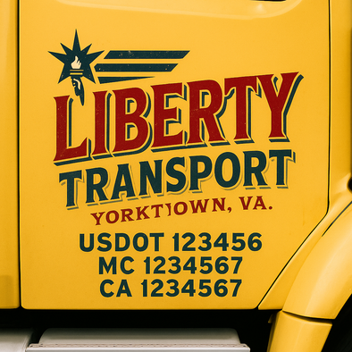Custom Designed USDOT (DOT) Truck Door Lettering Decal Signs | Graphic Designed USDOT Lettering For Semi-Trucks, Work Trucks & Box Trucks | Add Your Trucking Name, USDOT, MC, CA, KYU, GVW & VIN (2-Pack)