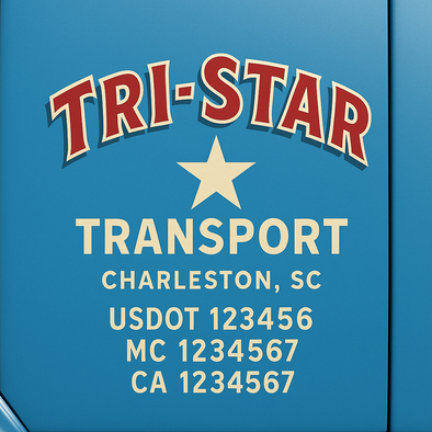 Custom Designed USDOT (DOT) Truck Door Lettering Decal Signs | Graphic Designed USDOT Lettering For Semi-Trucks, Work Trucks & Box Trucks | Add Your Trucking Name, USDOT, MC, CA, KYU, GVW & VIN (2-Pack)