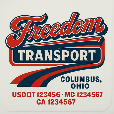 Custom Designed USDOT (DOT) Truck Door Lettering Decal Signs | Graphic Designed USDOT Lettering For Semi-Trucks, Work Trucks & Box Trucks | Add Your Trucking Name, USDOT, MC, CA, KYU, GVW & VIN (2-Pack)