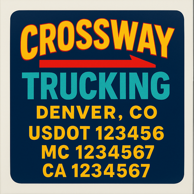 Custom Designed USDOT (DOT) Truck Door Lettering Decal Signs | Graphic Designed USDOT Lettering For Semi-Trucks, Work Trucks & Box Trucks | Add Your Trucking Name, USDOT, MC, CA, KYU, GVW & VIN (2-Pack)