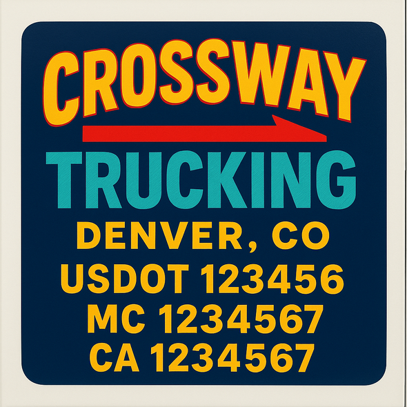 Custom Designed USDOT (DOT) Truck Door Lettering Decal Signs | Graphic Designed USDOT Lettering For Semi-Trucks, Work Trucks & Box Trucks | Add Your Trucking Name, USDOT, MC, CA, KYU, GVW & VIN (2-Pack)