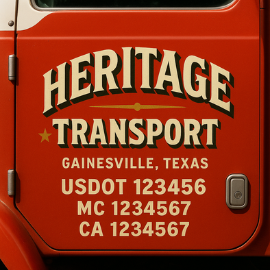 Custom Designed USDOT (DOT) Truck Door Lettering Decal Signs | Graphic Designed USDOT Lettering For Semi-Trucks, Work Trucks & Box Trucks | Add Your Trucking Name, USDOT, MC, CA, KYU, GVW & VIN (2-Pack)