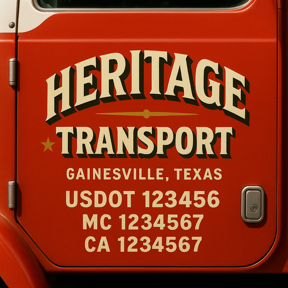 Custom Designed USDOT (DOT) Truck Door Lettering Decal Signs | Graphic Designed USDOT Lettering For Semi-Trucks, Work Trucks & Box Trucks | Add Your Trucking Name, USDOT, MC, CA, KYU, GVW & VIN (2-Pack)