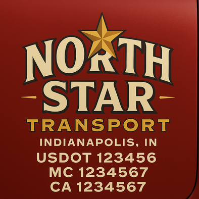Custom Designed USDOT (DOT) Truck Door Lettering Decal Signs | Graphic Designed USDOT Lettering For Semi-Trucks, Work Trucks & Box Trucks | Add Your Trucking Name, USDOT, MC, CA, KYU, GVW & VIN (2-Pack)