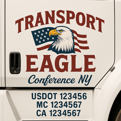 Custom Designed USDOT (DOT) Truck Door Lettering Decal Signs | Graphic Designed USDOT Lettering For Semi-Trucks, Work Trucks & Box Trucks | Add Your Trucking Name, USDOT, MC, CA, KYU, GVW & VIN (2-Pack)