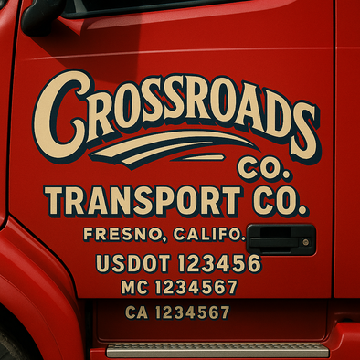 Custom Designed USDOT (DOT) Truck Door Lettering Decal Signs | Graphic Designed USDOT Lettering For Semi-Trucks, Work Trucks & Box Trucks | Add Your Trucking Name, USDOT, MC, CA, KYU, GVW & VIN (2-Pack)