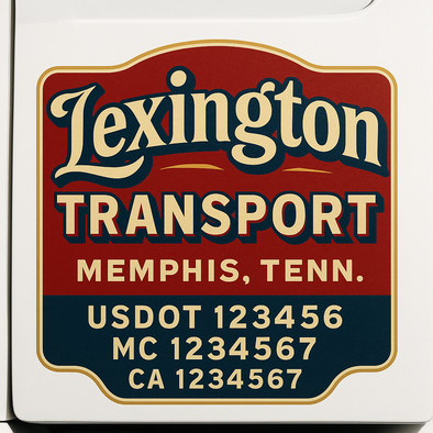 Custom Designed USDOT (DOT) Truck Door Lettering Decal Signs | Graphic Designed USDOT Lettering For Semi-Trucks, Work Trucks & Box Trucks | Add Your Trucking Name, USDOT, MC, CA, KYU, GVW & VIN (2-Pack)