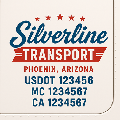 Custom Designed USDOT (DOT) Truck Door Lettering Decal Signs | Graphic Designed USDOT Lettering For Semi-Trucks, Work Trucks & Box Trucks | Add Your Trucking Name, USDOT, MC, CA, KYU, GVW & VIN (2-Pack)