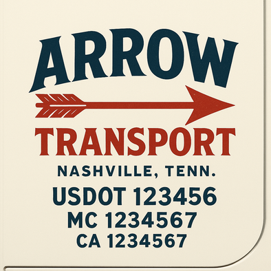 Custom Designed USDOT (DOT) Truck Door Lettering Decal Signs | Graphic Designed USDOT Lettering For Semi-Trucks, Work Trucks & Box Trucks | Add Your Trucking Name, USDOT, MC, CA, KYU, GVW & VIN (2-Pack)