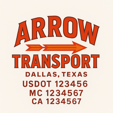 Custom Designed USDOT (DOT) Truck Door Lettering Decal Signs | Graphic Designed USDOT Lettering For Semi-Trucks, Work Trucks & Box Trucks | Add Your Trucking Name, USDOT, MC, CA, KYU, GVW & VIN (2-Pack)