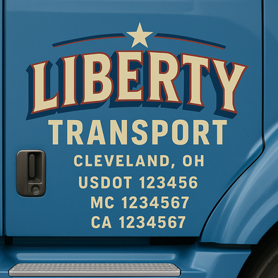 Custom Designed USDOT (DOT) Truck Door Lettering Decal Signs | Graphic Designed USDOT Lettering For Semi-Trucks, Work Trucks & Box Trucks | Add Your Trucking Name, USDOT, MC, CA, KYU, GVW & VIN (2-Pack)