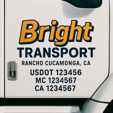 Custom Designed USDOT (DOT) Truck Door Lettering Decal Signs | Graphic Designed USDOT Lettering For Semi-Trucks, Work Trucks & Box Trucks | Add Your Trucking Name, USDOT, MC, CA, KYU, GVW & VIN (2-Pack)