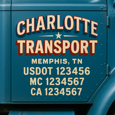 Custom Designed USDOT (DOT) Truck Door Lettering Decal Signs | Graphic Designed USDOT Lettering For Semi-Trucks, Work Trucks & Box Trucks | Add Your Trucking Name, USDOT, MC, CA, KYU, GVW & VIN (2-Pack)
