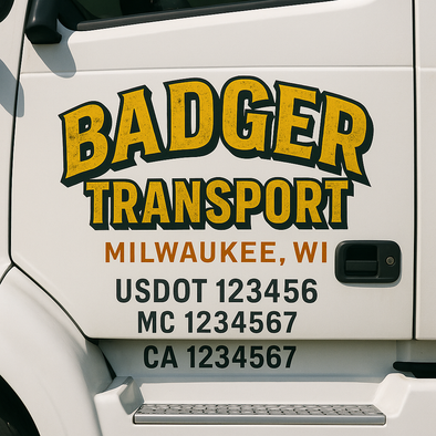 Custom Designed USDOT (DOT) Truck Door Lettering Decal Signs | Graphic Designed USDOT Lettering For Semi-Trucks, Work Trucks & Box Trucks | Add Your Trucking Name, USDOT, MC, CA, KYU, GVW & VIN (2-Pack)