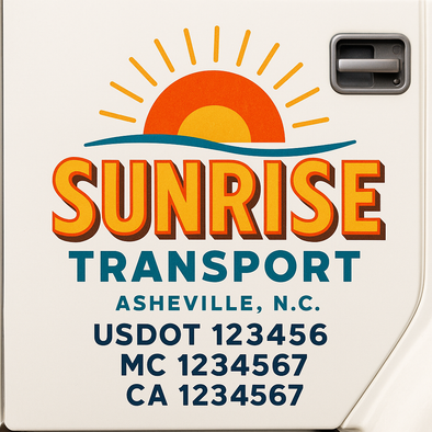 Custom Designed USDOT (DOT) Truck Door Lettering Decal Signs | Graphic Designed USDOT Lettering For Semi-Trucks, Work Trucks & Box Trucks | Add Your Trucking Name, USDOT, MC, CA, KYU, GVW & VIN (2-Pack)