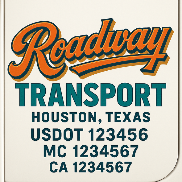Custom Designed USDOT (DOT) Truck Door Lettering Decal Signs | Graphic Designed USDOT Lettering For Semi-Trucks, Work Trucks & Box Trucks | Add Your Trucking Name, USDOT, MC, CA, KYU, GVW & VIN (2-Pack)