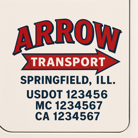 Custom Designed USDOT (DOT) Truck Door Lettering Decal Signs | Graphic Designed USDOT Lettering For Semi-Trucks, Work Trucks & Box Trucks | Add Your Trucking Name, USDOT, MC, CA, KYU, GVW & VIN (2-Pack)