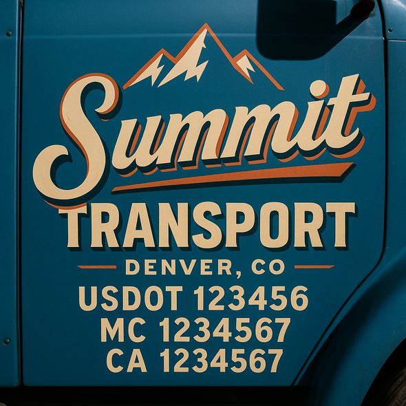 Custom Designed USDOT (DOT) Truck Door Lettering Decal Signs | Graphic Designed USDOT Lettering For Semi-Trucks, Work Trucks & Box Trucks | Add Your Trucking Name, USDOT, MC, CA, KYU, GVW & VIN (2-Pack)