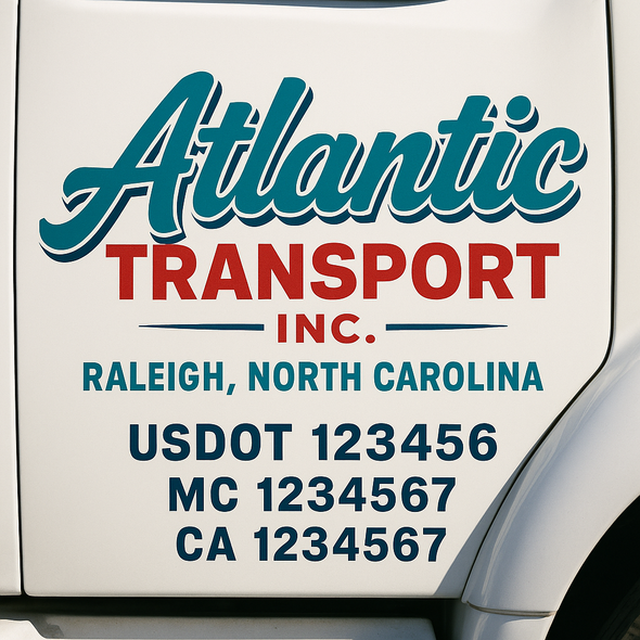 Custom Designed USDOT (DOT) Truck Door Lettering Decal Signs | Graphic Designed USDOT Lettering For Semi-Trucks, Work Trucks & Box Trucks | Add Your Trucking Name, USDOT, MC, CA, KYU, GVW & VIN (2-Pack)