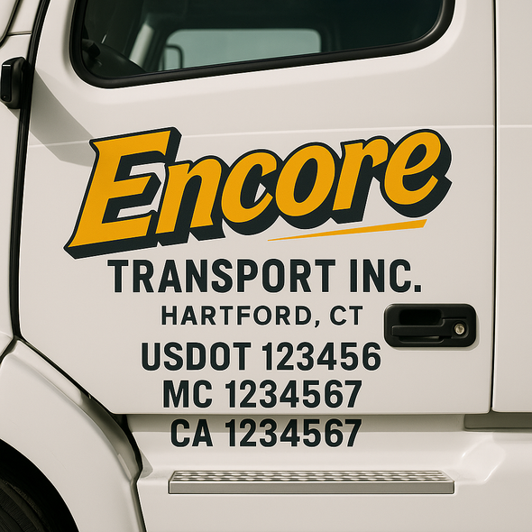 Custom Designed USDOT (DOT) Truck Door Lettering Decal Signs | Graphic Designed USDOT Lettering For Semi-Trucks, Work Trucks & Box Trucks | Add Your Trucking Name, USDOT, MC, CA, KYU, GVW & VIN (2-Pack)