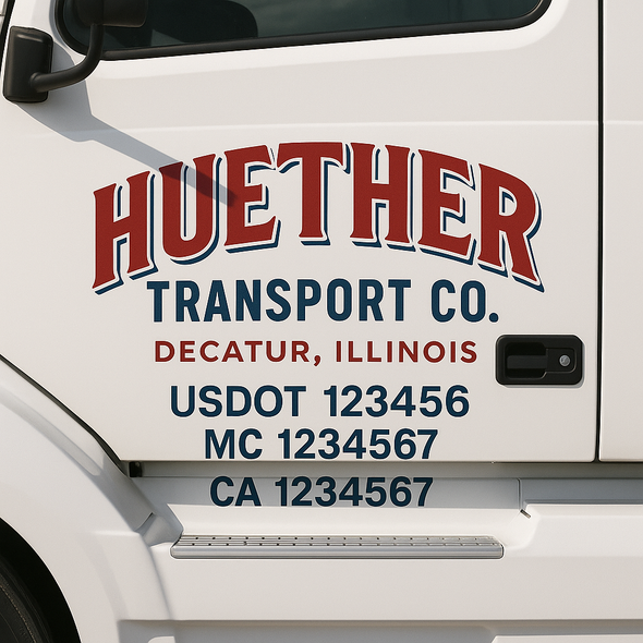 Custom Designed USDOT (DOT) Truck Door Lettering Decal Signs | Graphic Designed USDOT Lettering For Semi-Trucks, Work Trucks & Box Trucks | Add Your Trucking Name, USDOT, MC, CA, KYU, GVW & VIN (2-Pack)