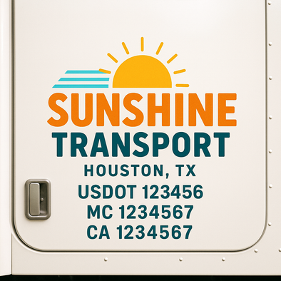 Custom Designed USDOT (DOT) Truck Door Lettering Decal Signs | Graphic Designed USDOT Lettering For Semi-Trucks, Work Trucks & Box Trucks | Add Your Trucking Name, USDOT, MC, CA, KYU, GVW & VIN (2-Pack)