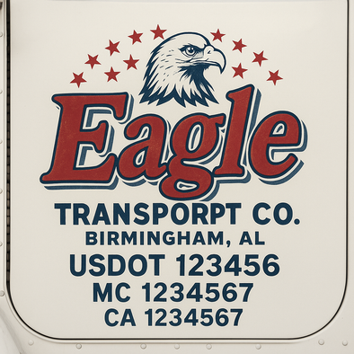 Custom Designed USDOT (DOT) Truck Door Lettering Decal Signs | Graphic Designed USDOT Lettering For Semi-Trucks, Work Trucks & Box Trucks | Add Your Trucking Name, USDOT, MC, CA, KYU, GVW & VIN (2-Pack)