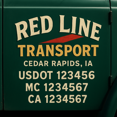 Custom Designed USDOT (DOT) Truck Door Lettering Decal Signs | Graphic Designed USDOT Lettering For Semi-Trucks, Work Trucks & Box Trucks | Add Your Trucking Name, USDOT, MC, CA, KYU, GVW & VIN (2-Pack)