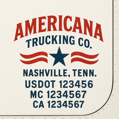 Custom Designed USDOT (DOT) Truck Door Lettering Decal Signs | Graphic Designed USDOT Lettering For Semi-Trucks, Work Trucks & Box Trucks | Add Your Trucking Name, USDOT, MC, CA, KYU, GVW & VIN (2-Pack)