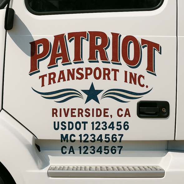 Custom Designed USDOT (DOT) Truck Door Lettering Decal Signs | Graphic Designed USDOT Lettering For Semi-Trucks, Work Trucks & Box Trucks | Add Your Trucking Name, USDOT, MC, CA, KYU, GVW & VIN (2-Pack)