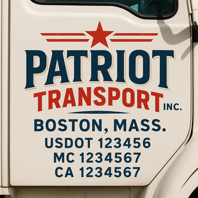 Custom Designed USDOT (DOT) Truck Door Lettering Decal Signs | Graphic Designed USDOT Lettering For Semi-Trucks, Work Trucks & Box Trucks | Add Your Trucking Name, USDOT, MC, CA, KYU, GVW & VIN (2-Pack)