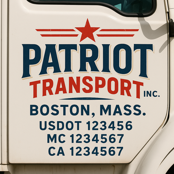 Custom Designed USDOT (DOT) Truck Door Lettering Decal Signs | Graphic Designed USDOT Lettering For Semi-Trucks, Work Trucks & Box Trucks | Add Your Trucking Name, USDOT, MC, CA, KYU, GVW & VIN (2-Pack)