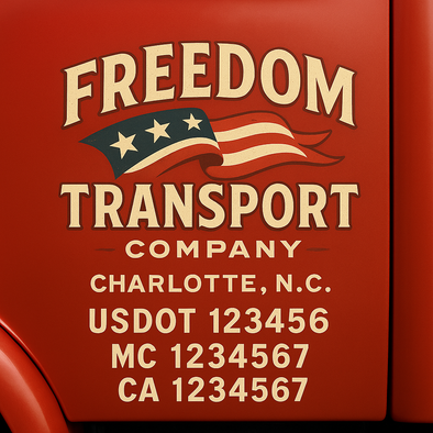 Custom Designed USDOT (DOT) Truck Door Lettering Decal Signs | Graphic Designed USDOT Lettering For Semi-Trucks, Work Trucks & Box Trucks | Add Your Trucking Name, USDOT, MC, CA, KYU, GVW & VIN (2-Pack)