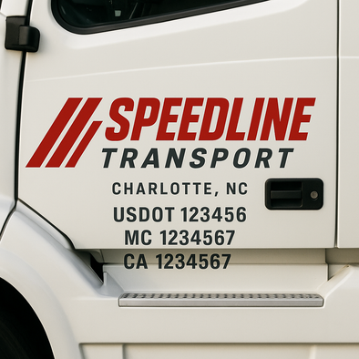 Custom Designed USDOT (DOT) Truck Door Lettering Decal Signs | Graphic Designed USDOT Lettering For Semi-Trucks, Work Trucks & Box Trucks | Add Your Trucking Name, USDOT, MC, CA, KYU, GVW & VIN (2-Pack)
