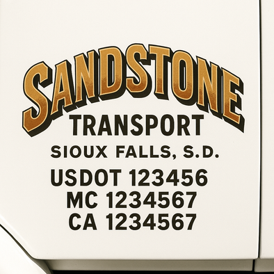 Custom Designed USDOT (DOT) Truck Door Lettering Decal Signs | Graphic Designed USDOT Lettering For Semi-Trucks, Work Trucks & Box Trucks | Add Your Trucking Name, USDOT, MC, CA, KYU, GVW & VIN (2-Pack)